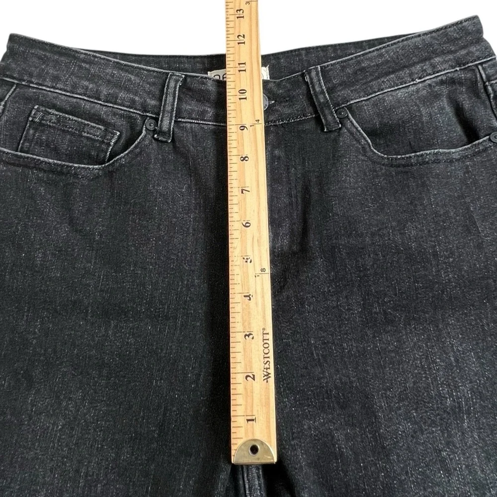 Oat New York Womens 8/29 Black‎ Straight Leg Mid Rise Jeans